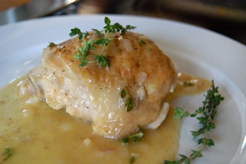Pan-Seared Chicken Thighs with Beer & Grainy Mustard Sauce » The Daily Dish
