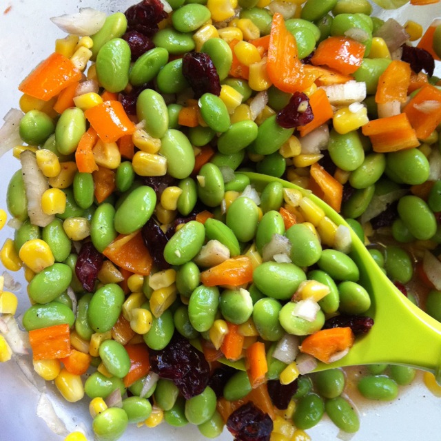 Edamame Salad with Corn and Cranberries