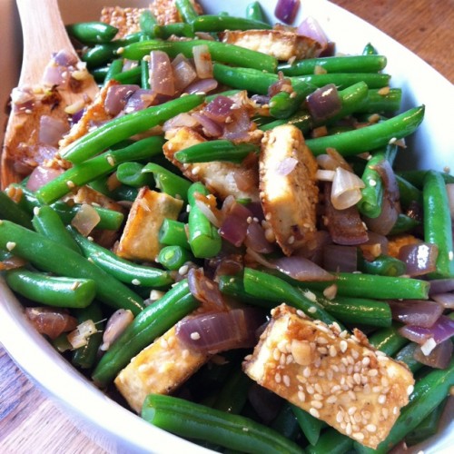 Sesame Tofu with Sauteed Green Beans » The Daily Dish